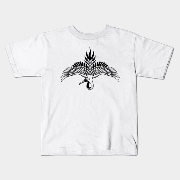 Crane Kids T-Shirt by leojohnart@gmail.com